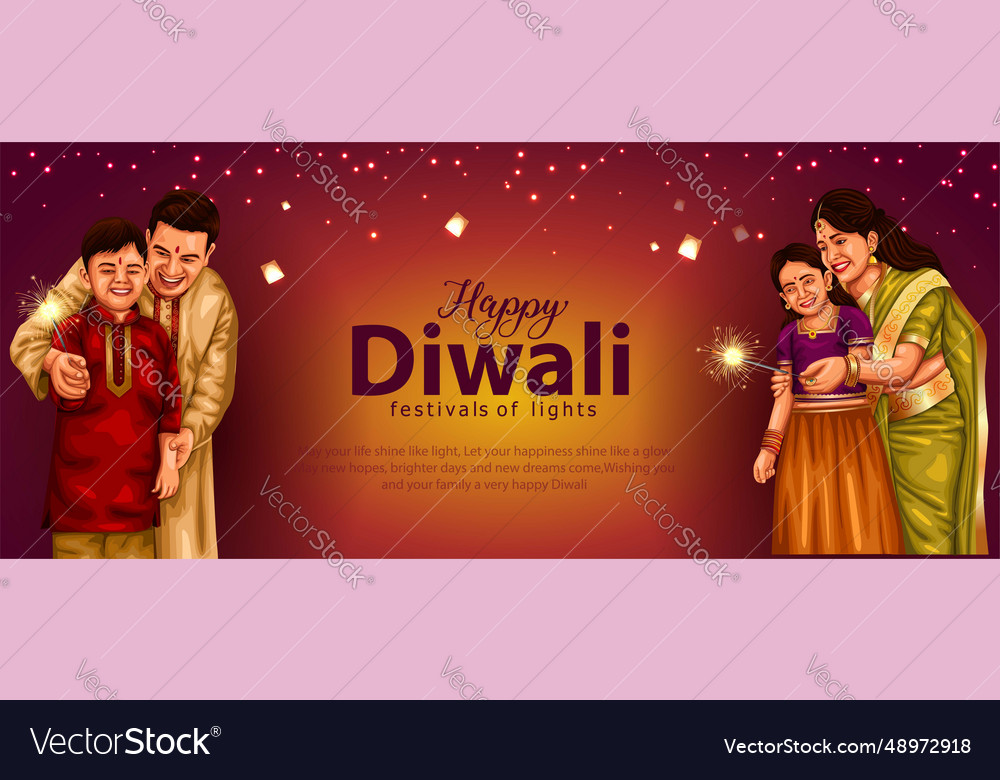 Indian festival of lights happy diwali Royalty Free Vector