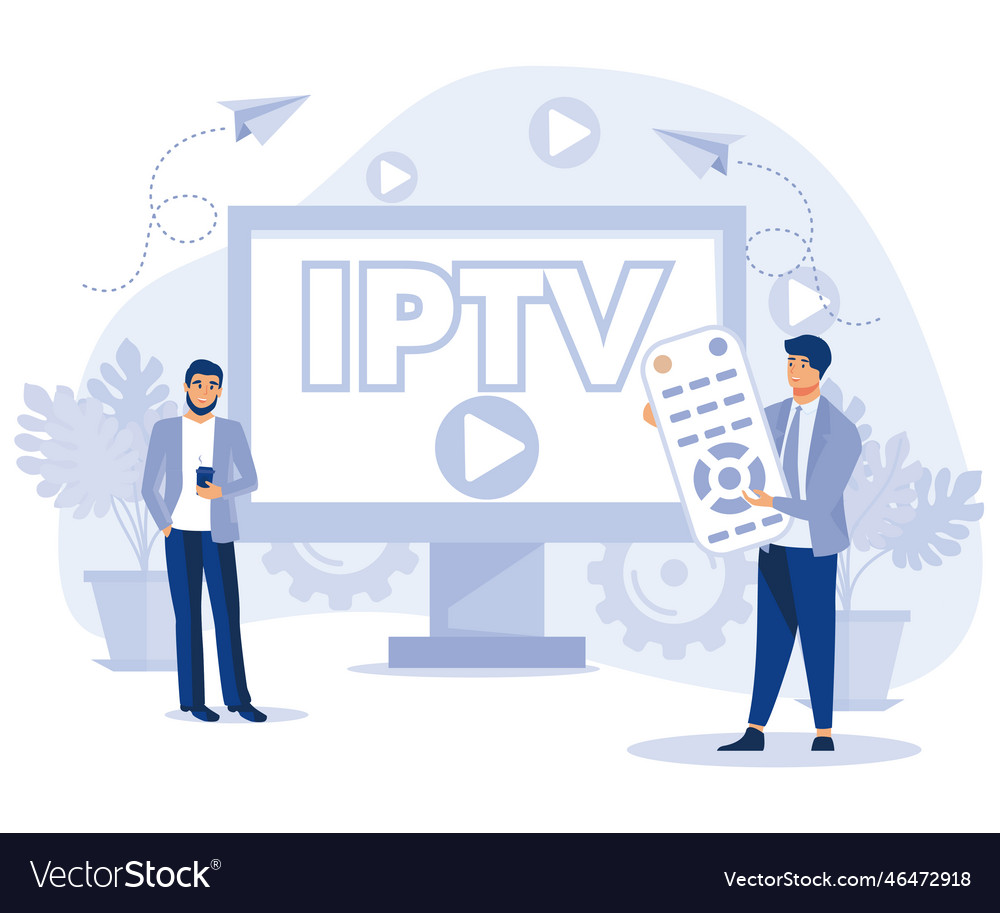 Iptv concept internet protocol television smart Vector Image