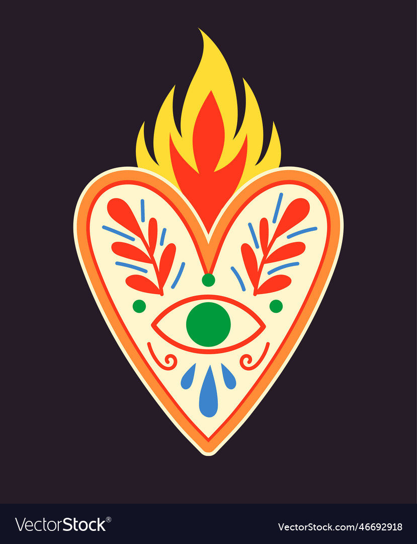 Mexican Sacred Heart Royalty Free Vector Image