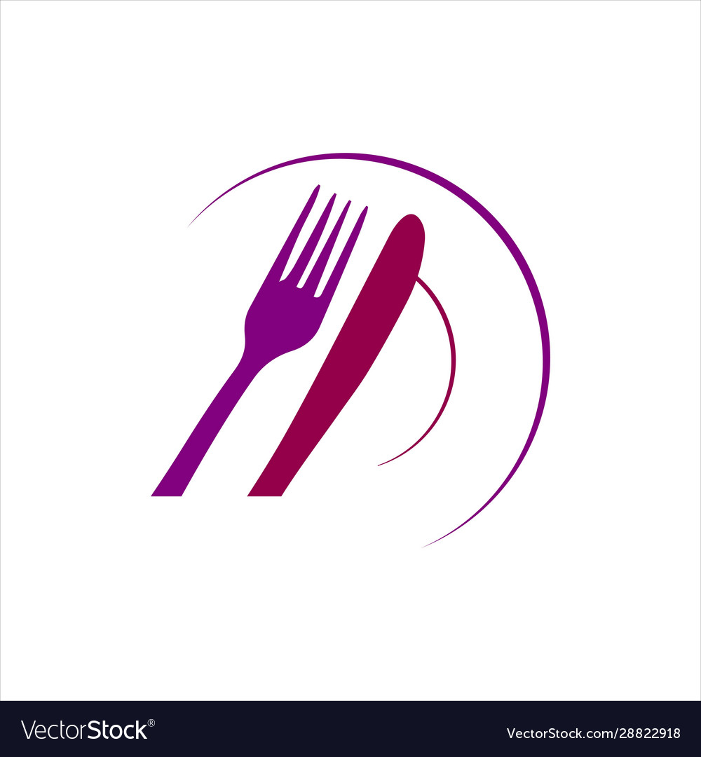 Spoon and fork logo for cafe or restaurant Vector Image