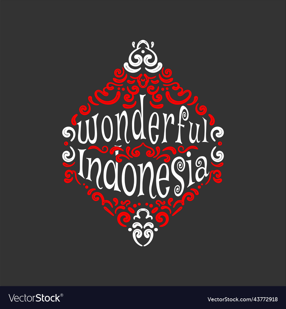 Wonderful indonesia lettering design Royalty Free Vector