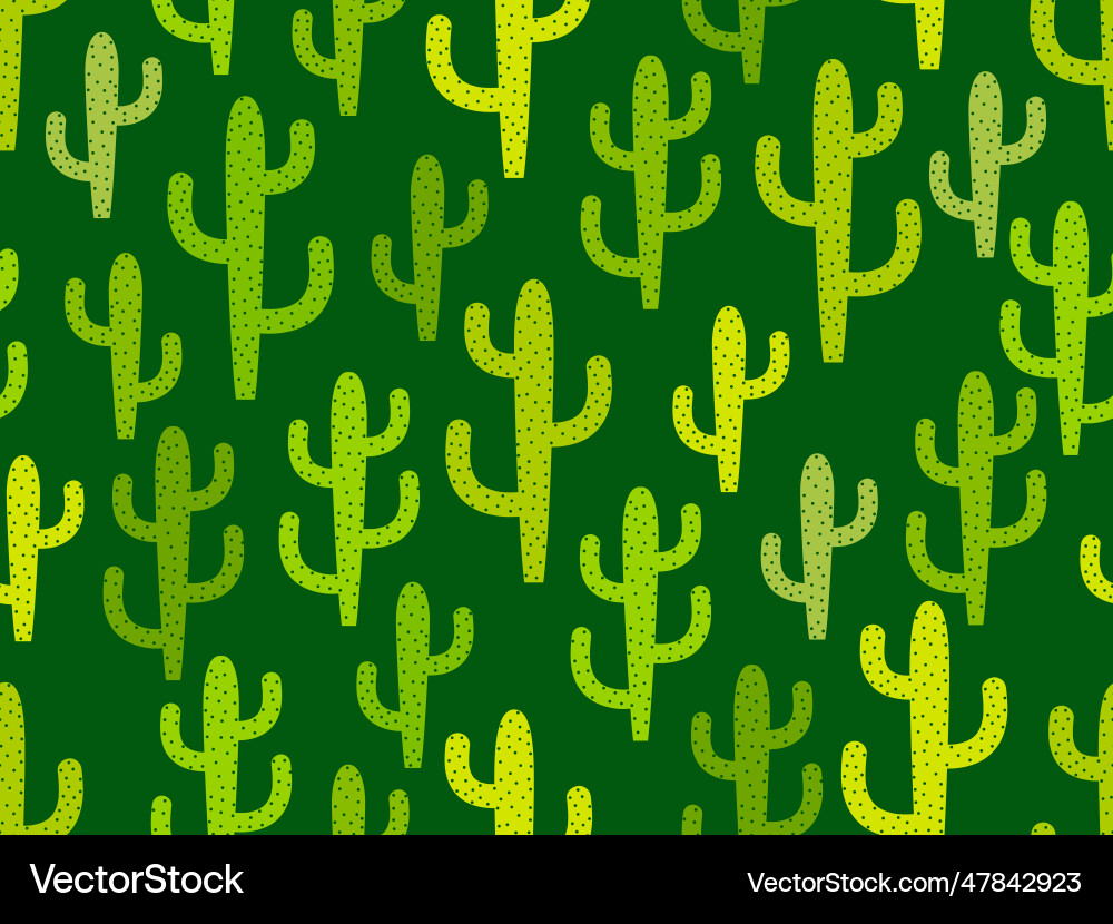 Cactus seamless pattern desert carnegiea Vector Image