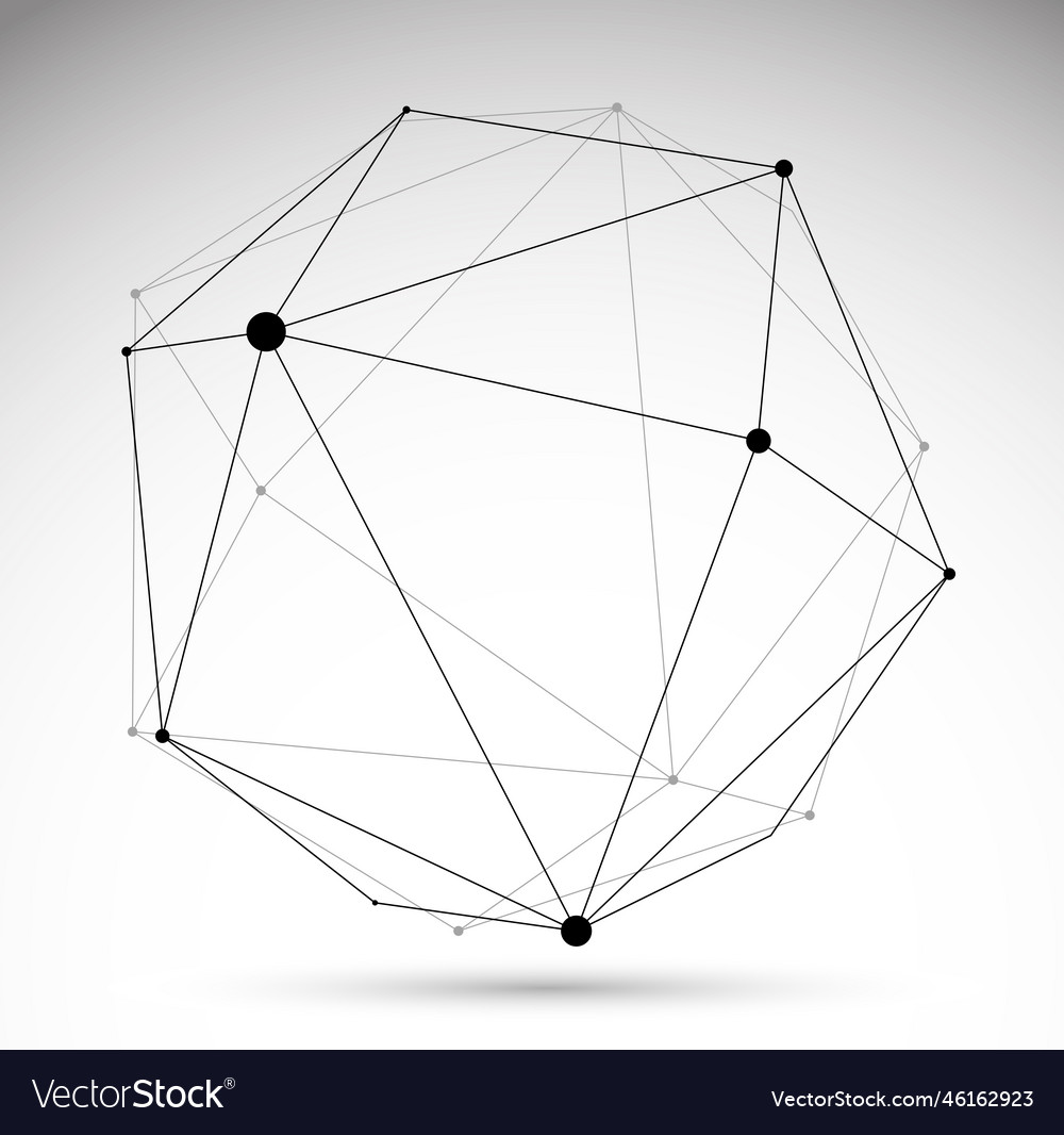 Dimensional lattice mesh abstraction 3d polygonal Vector Image