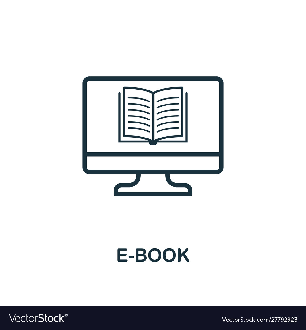 E-book icon outline style thin line creative