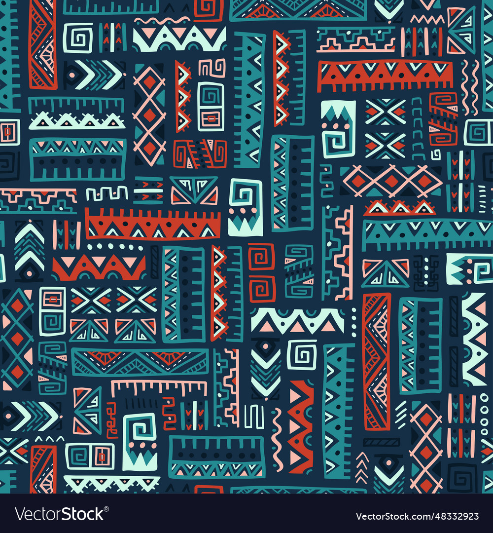 Hand drawn abstract seamless pattern ethnic Vector Image