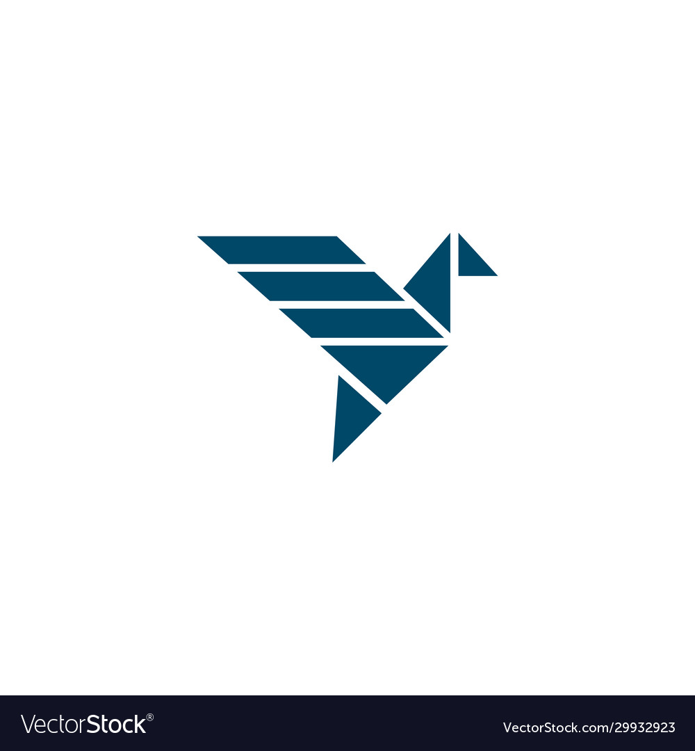 Origami Vogelsymbol Logo Design Vorlage