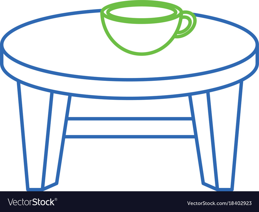 Round little table with coffee Royalty Free Vector Image