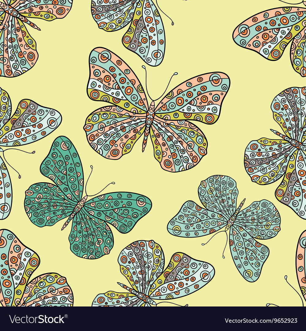 Seamless pattern with butterflies