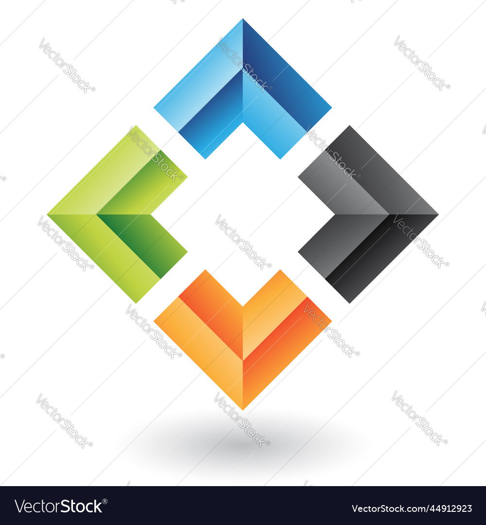 Square abstract frame logo icon with colorful Vector Image