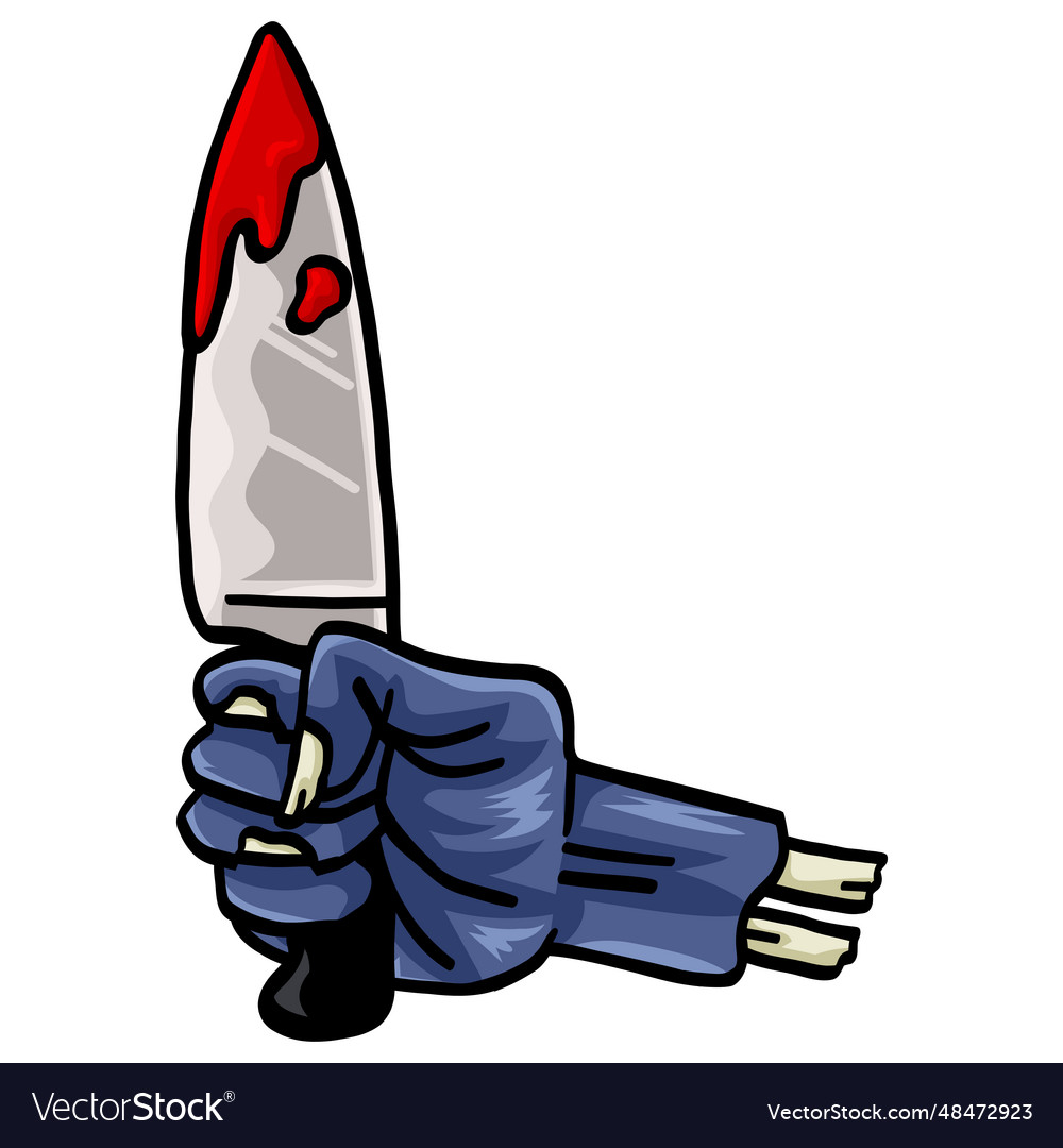 Banana Cat holding bloody knife vector isolated - Stock