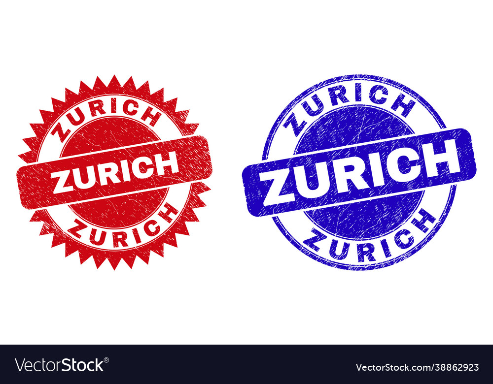 Zurich round and rosette stamps with corroded