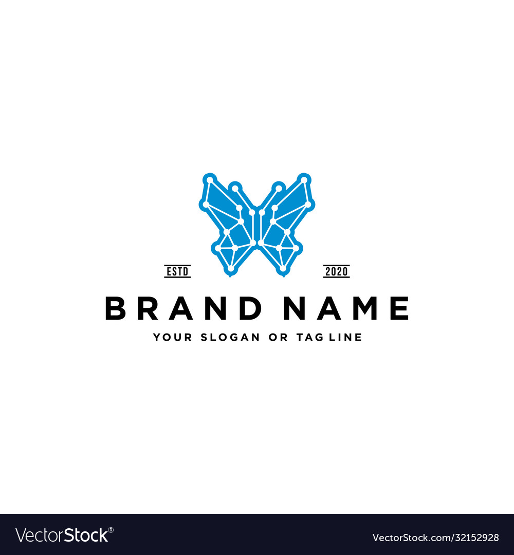 Butterfly Tech Logo Design Royalty Free Vector Image