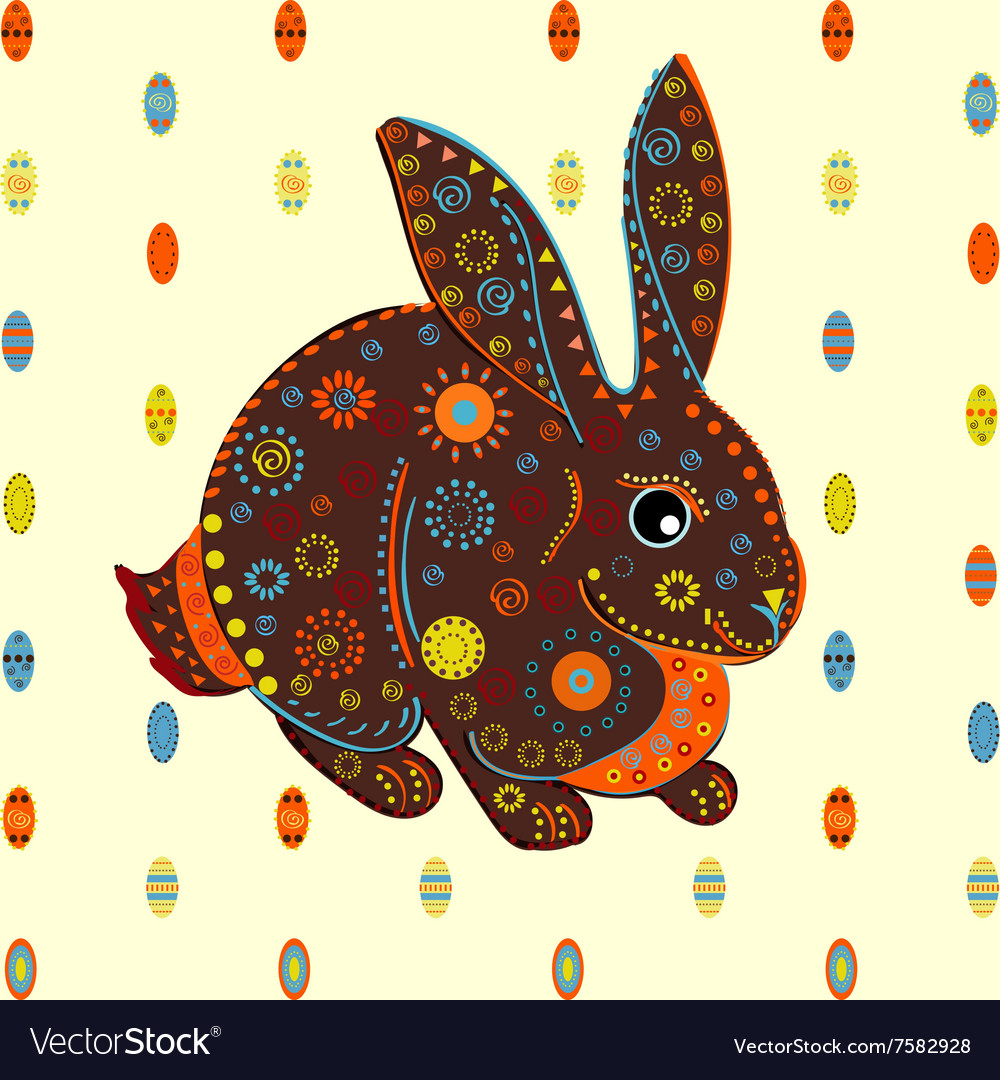 Easter bunny eggs background Royalty Free Vector Image