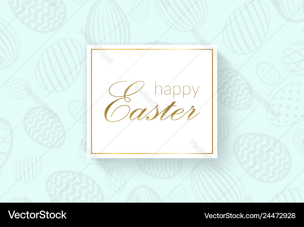 Happy easter background decorative text eggs Vector Image