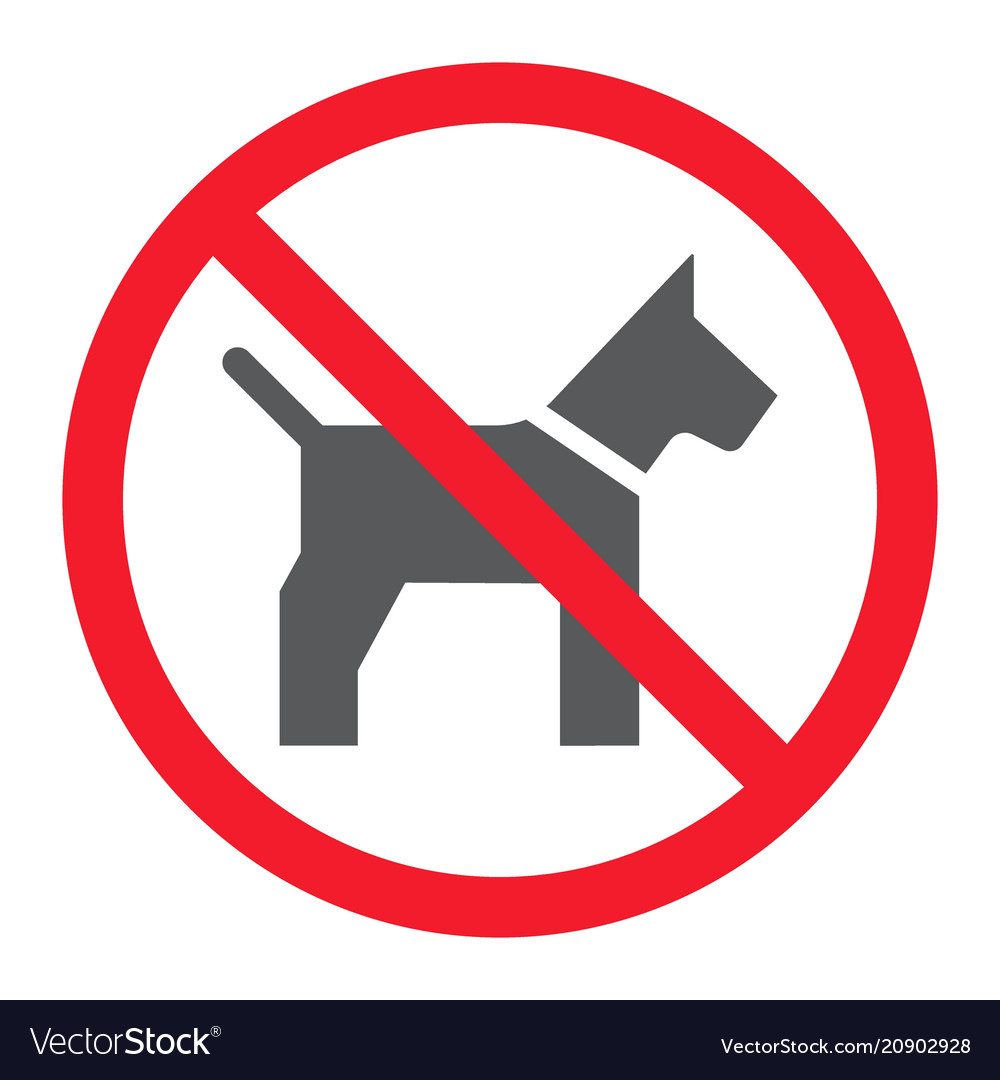 No dog glyph icon prohibition and forbidden Vector Image