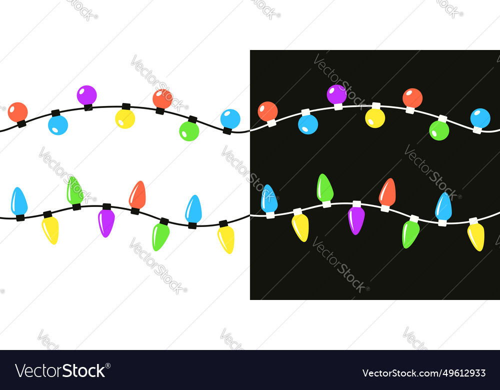 Christmas lights set colorful string fairy light