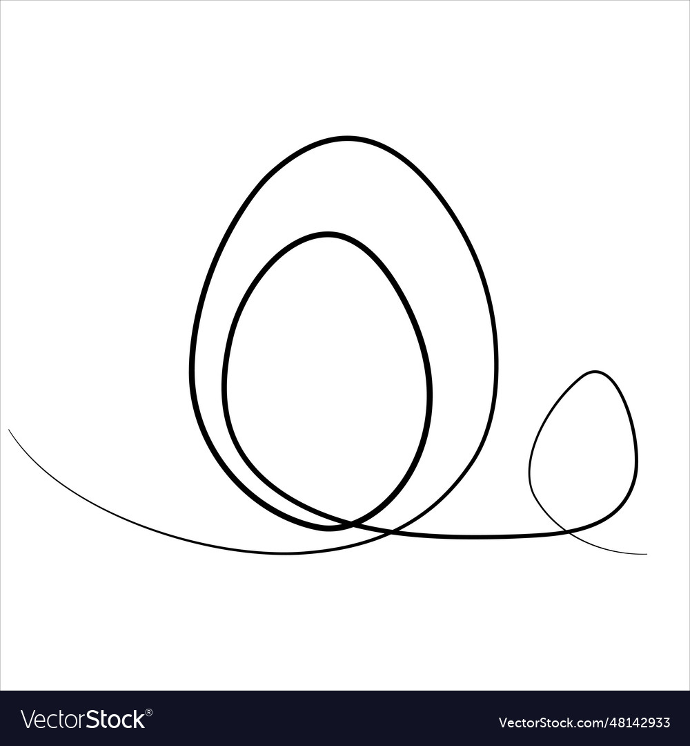 Easter eggs continuous one line drawing Royalty Free Vector