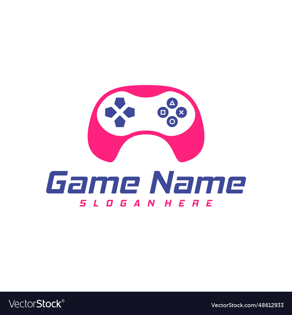 Gamepad logo design creative joystick Royalty Free Vector