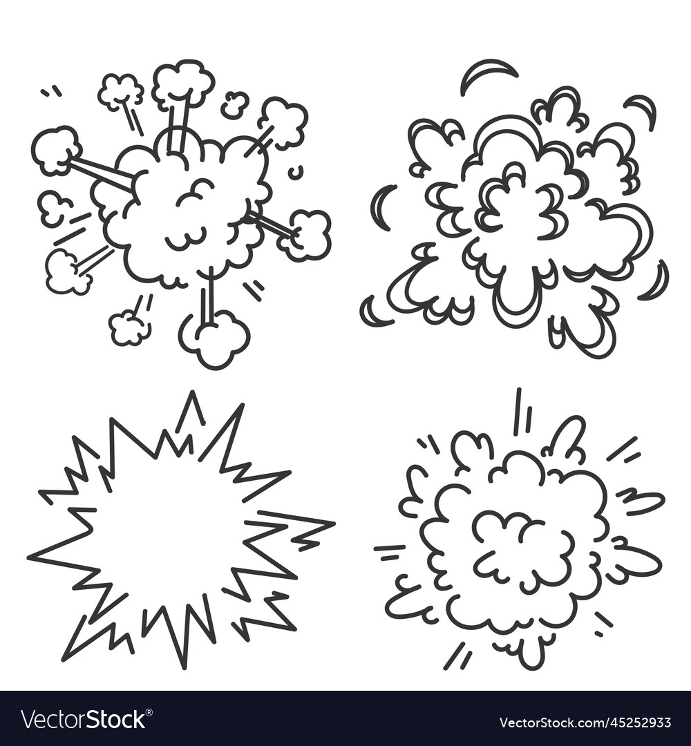 Hand drawn doodle explosion isolated Royalty Free Vector