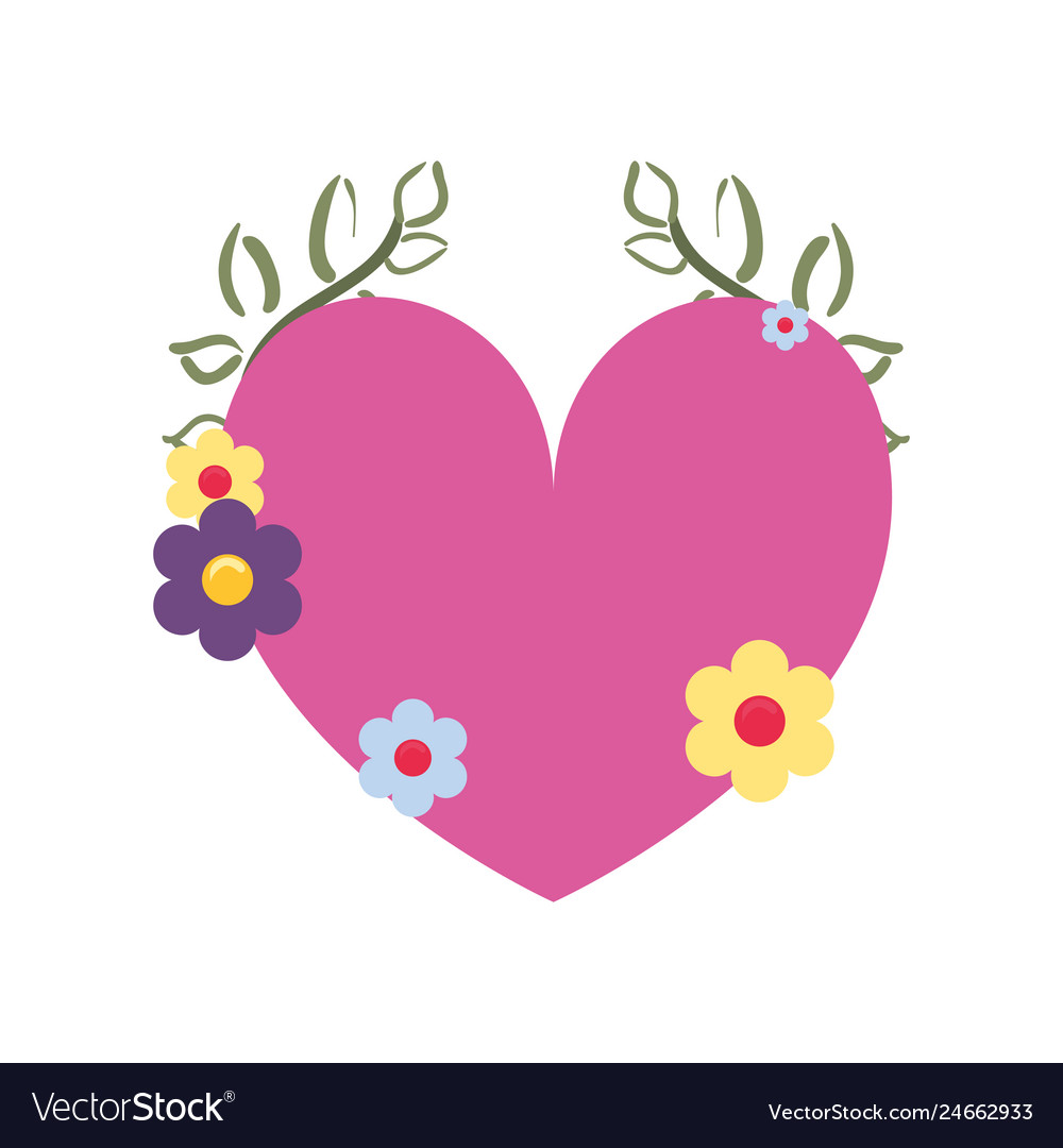 Love romantic heart flowers