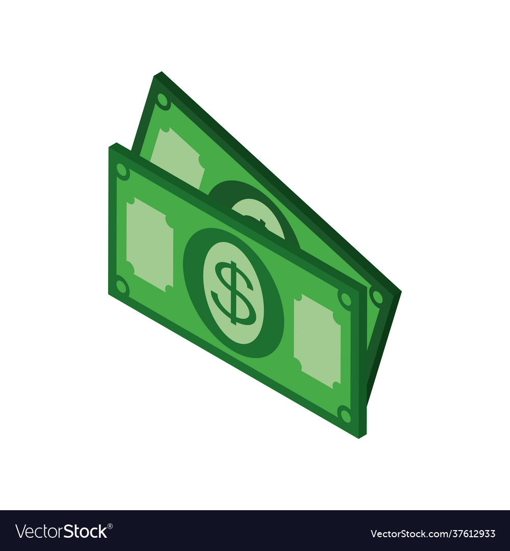 Money banknotes isometric Royalty Free Vector Image