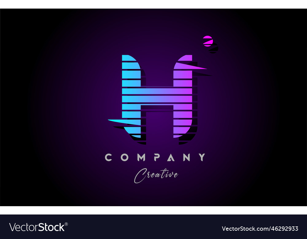 Pink blue h alphabet letter logo icon design Vector Image