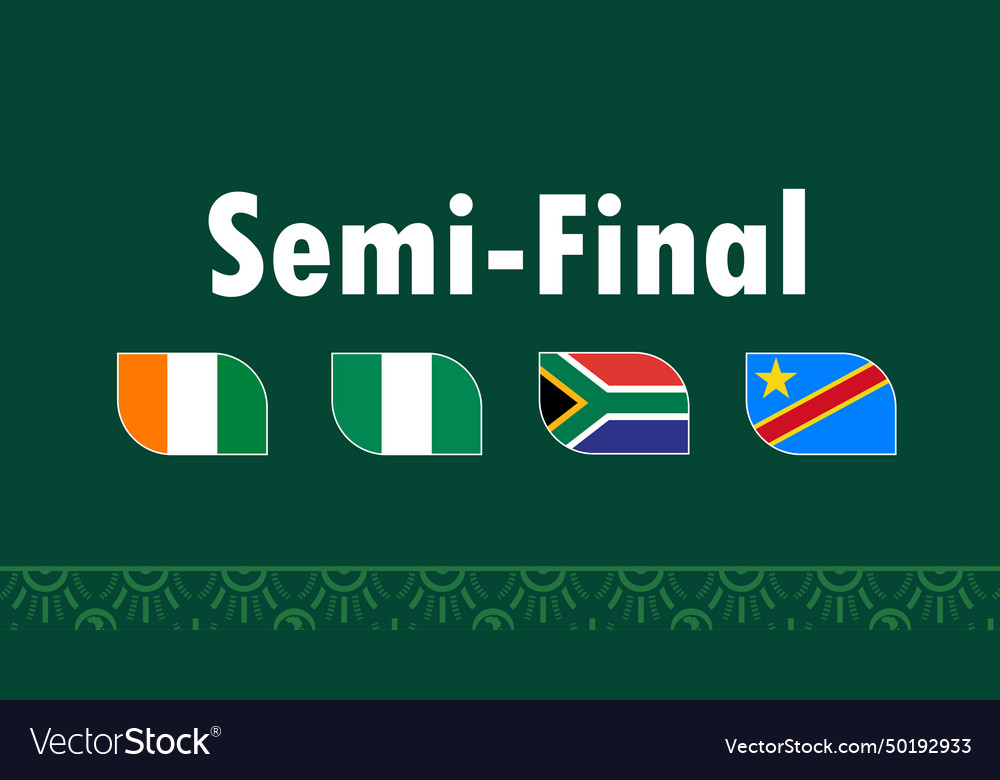 Semi-finals flags ribbon african nations 2023