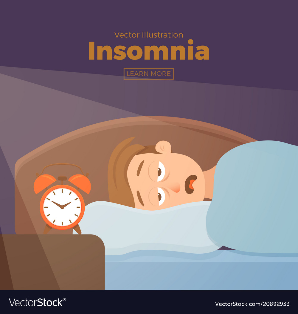 Sleepless man face cartoon character suffers from Vector Image Sleepless man face cartoon character suffers from Vector Image