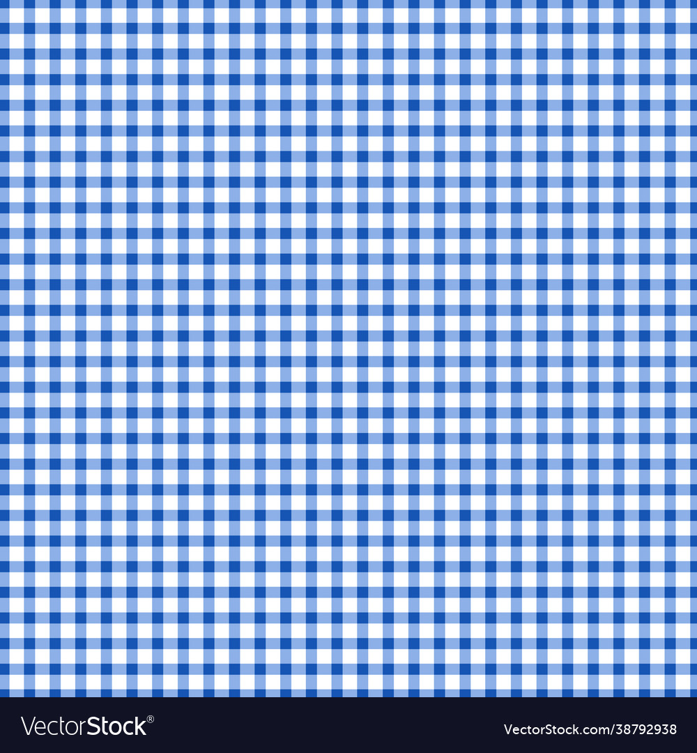 Blue gingham pattern background Royalty Free Vector Image