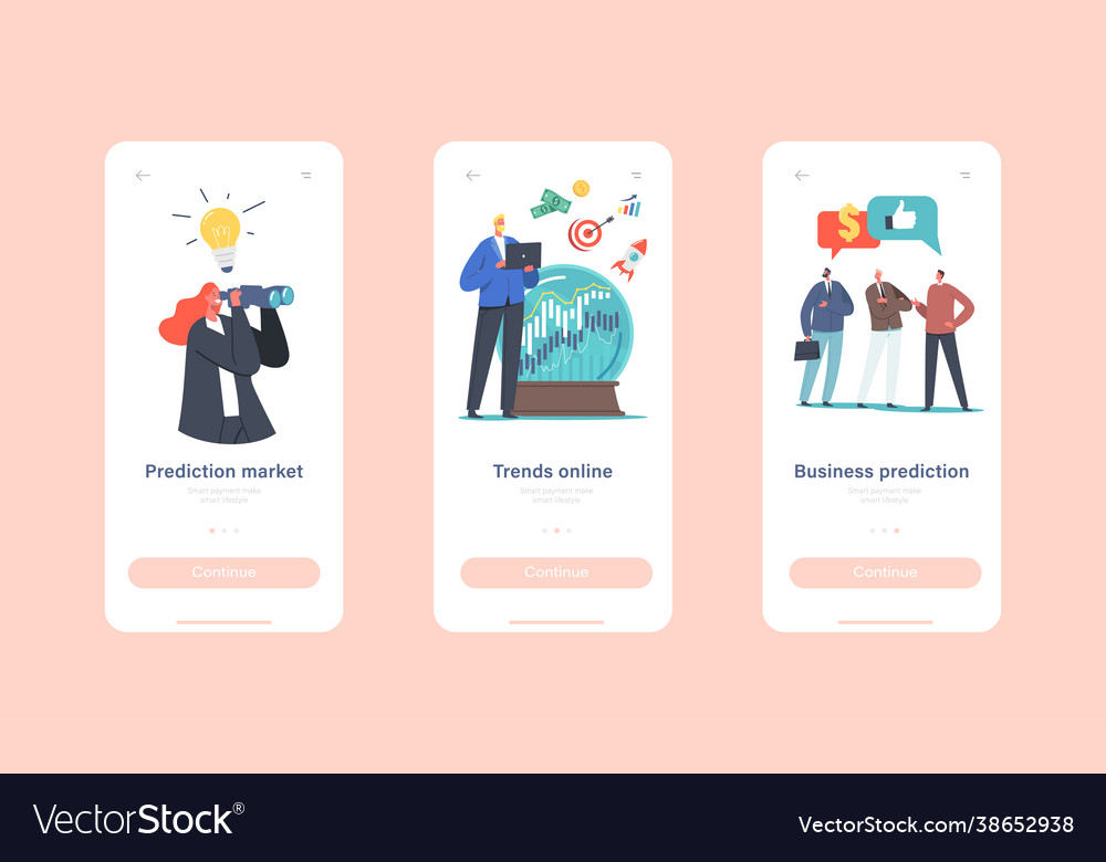 Business Prediction Forecast Trends Mobile App Vector Image