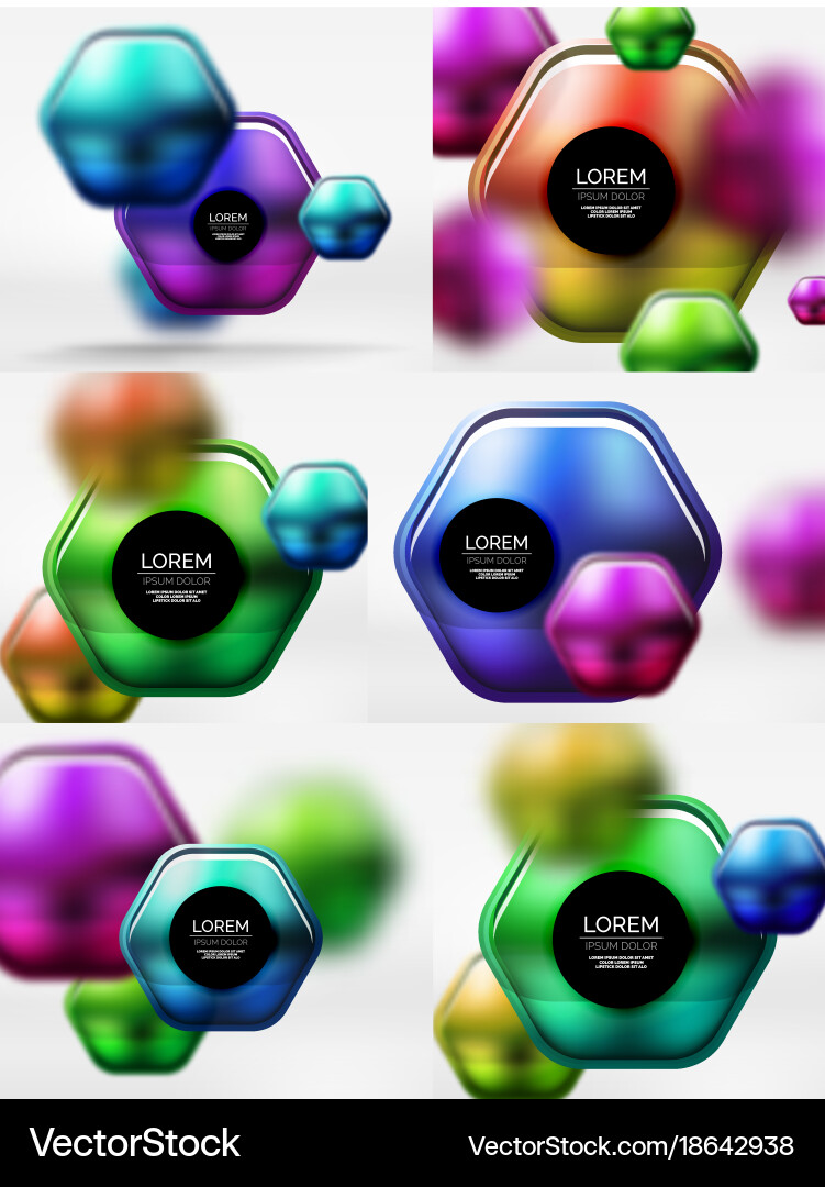 Collection of 3d metal geometric objects Vector Image