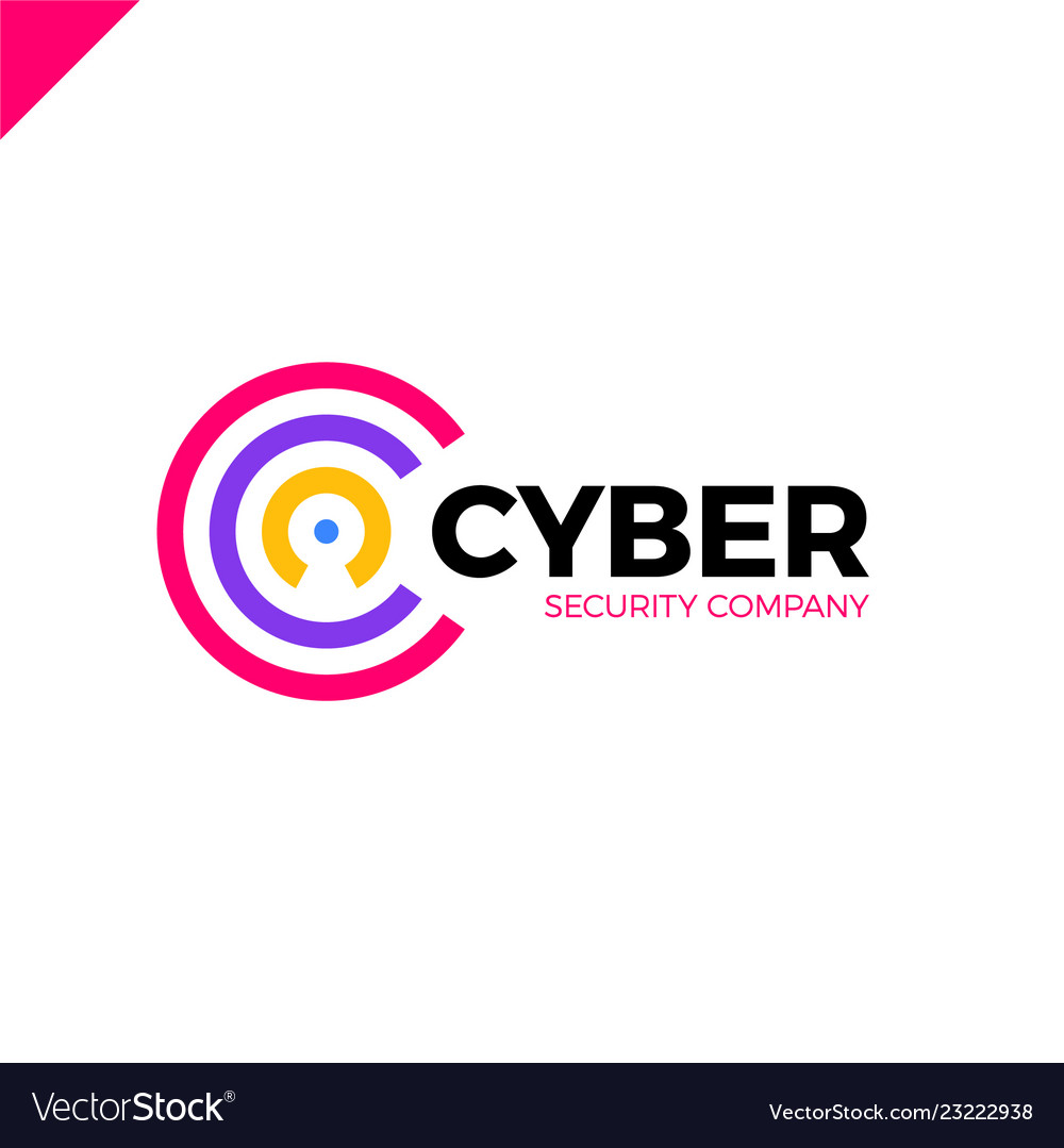 Cyber security and defender line letter c