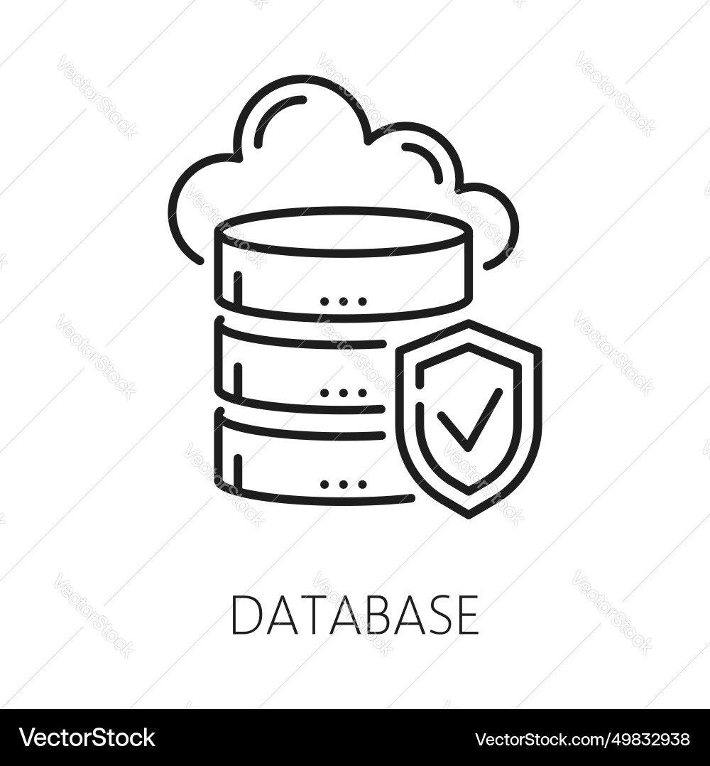 Database icon cms content management system cloud Vector Image