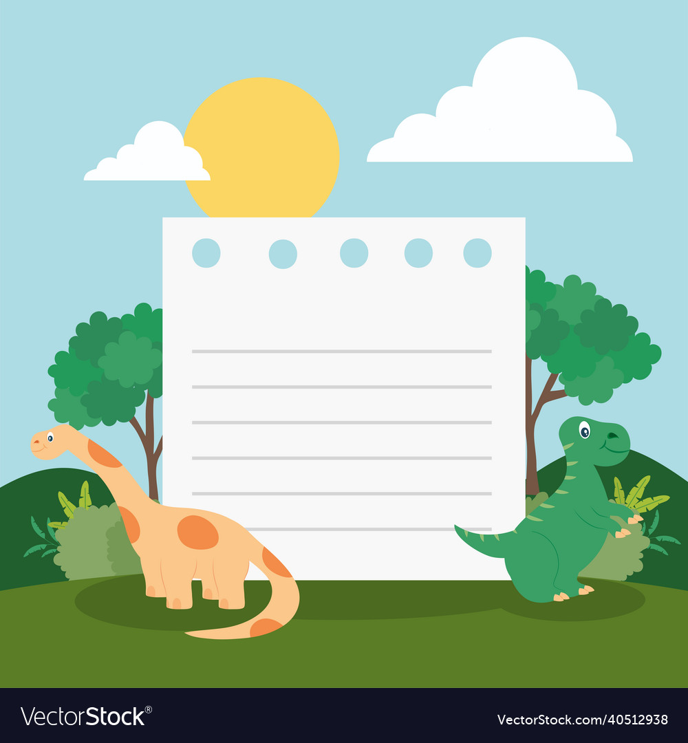 Dino frame card Royalty Free Vector Image - VectorStock