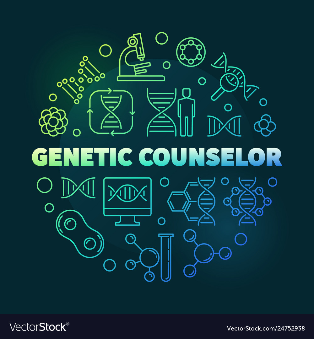 Genetic counselor round colorful outline Vector Image