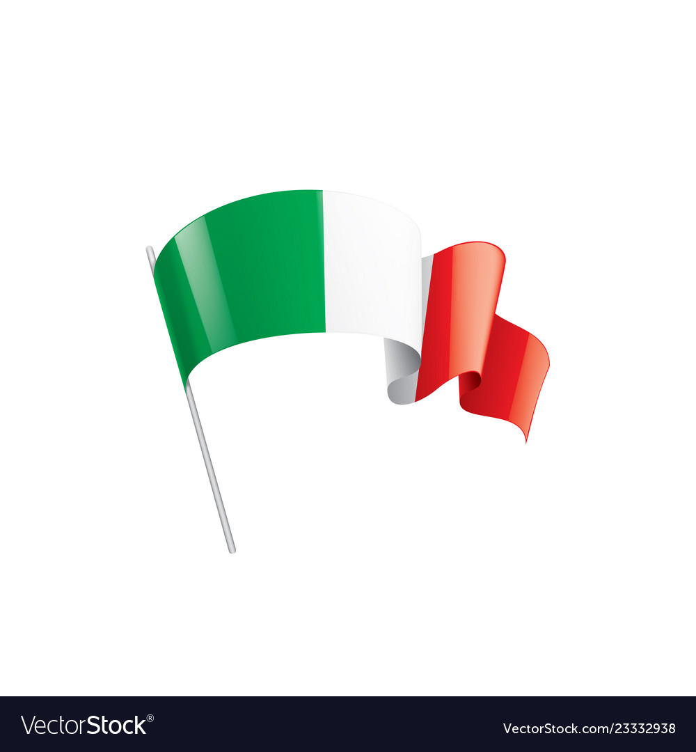 Italy flag on a white Royalty Free Vector Image