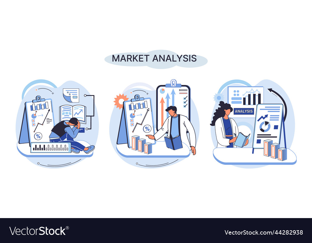 Market analysis metaphor marketing strategy Vector Image