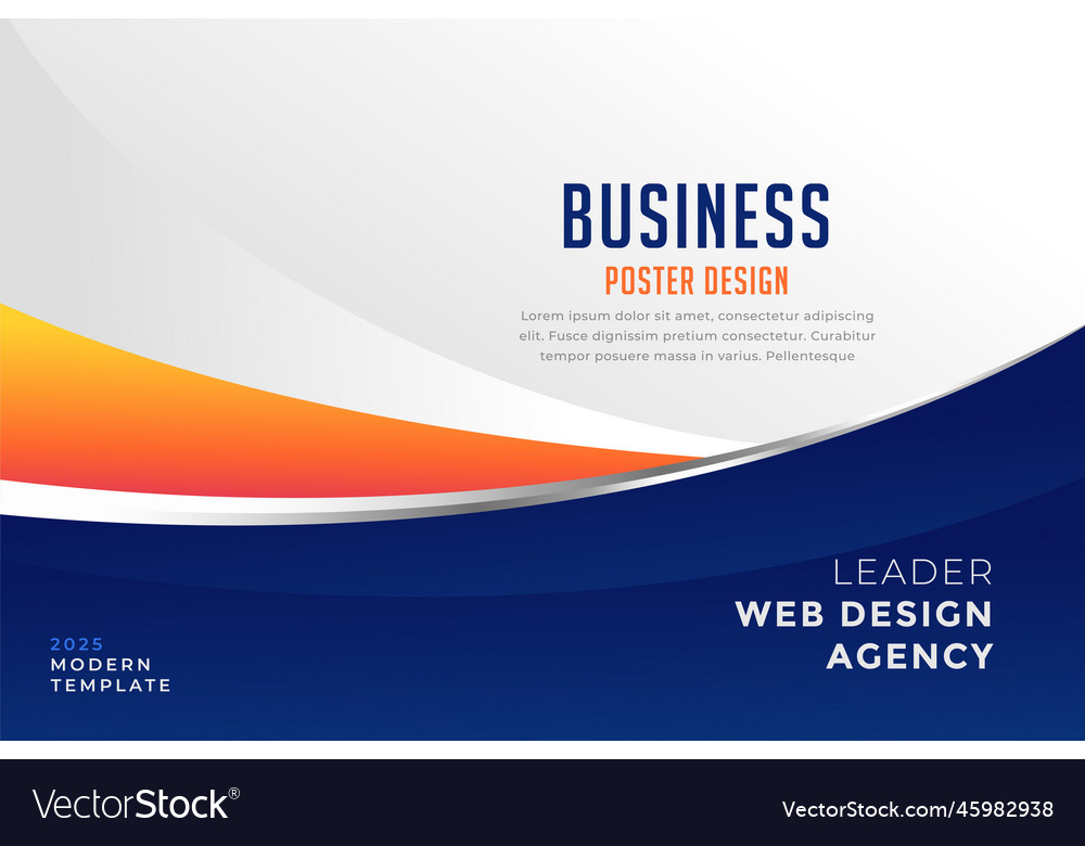 Modern blue and orange business presentation Vector Image