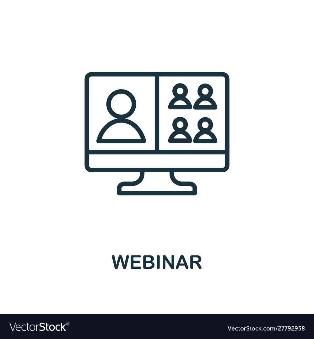 Webinar icon outline style thin line creative