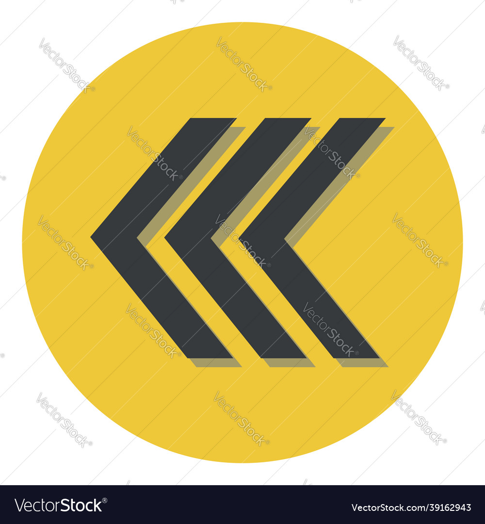 Arrow pointing left on a white background Vector Image