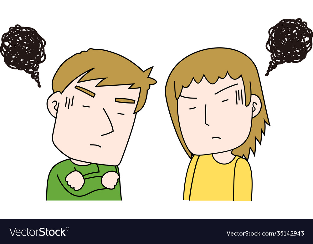 Caucasian husband and wife quarrel Royalty Free Vector Image