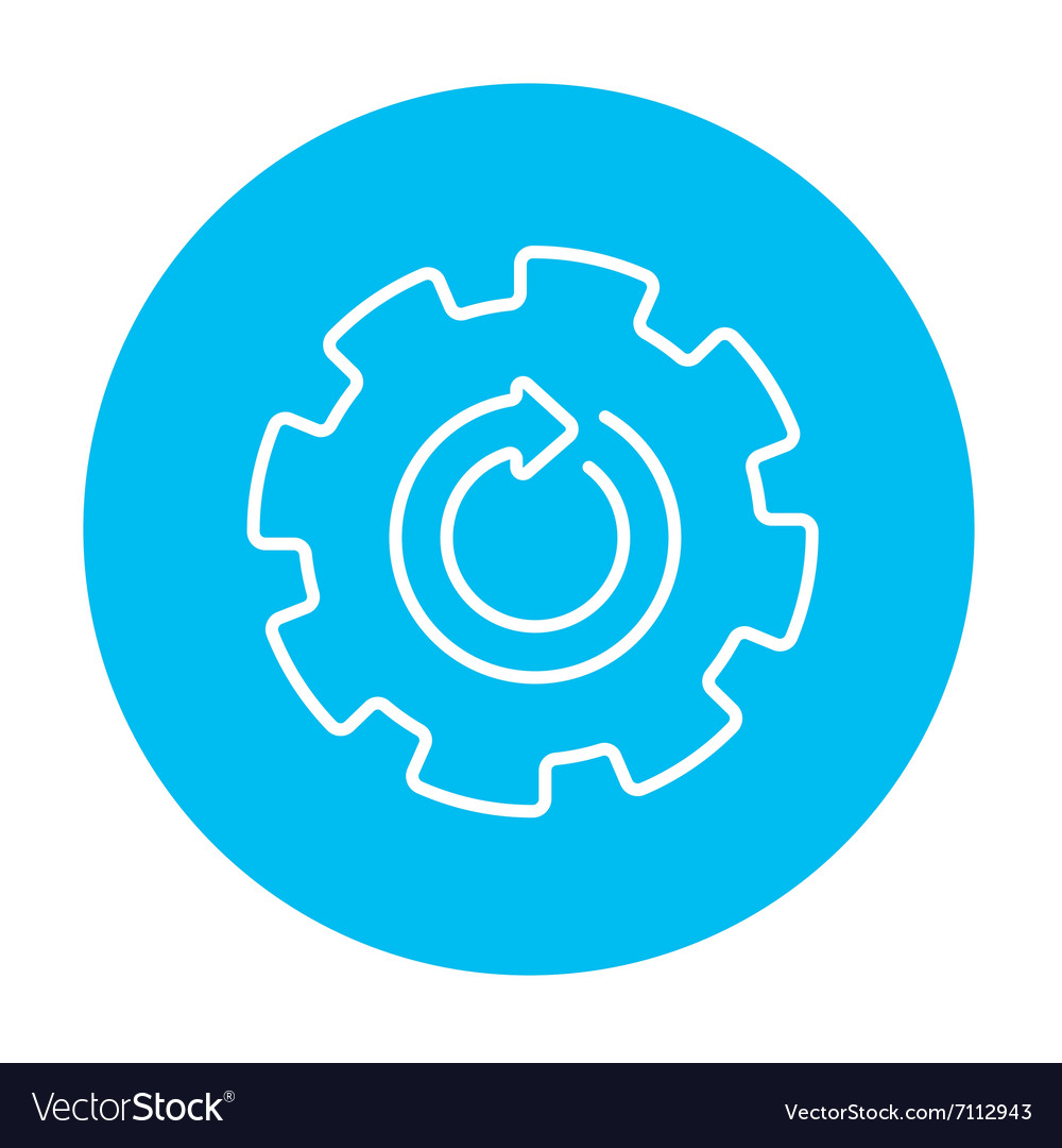 Gear wheel with arrow line icon