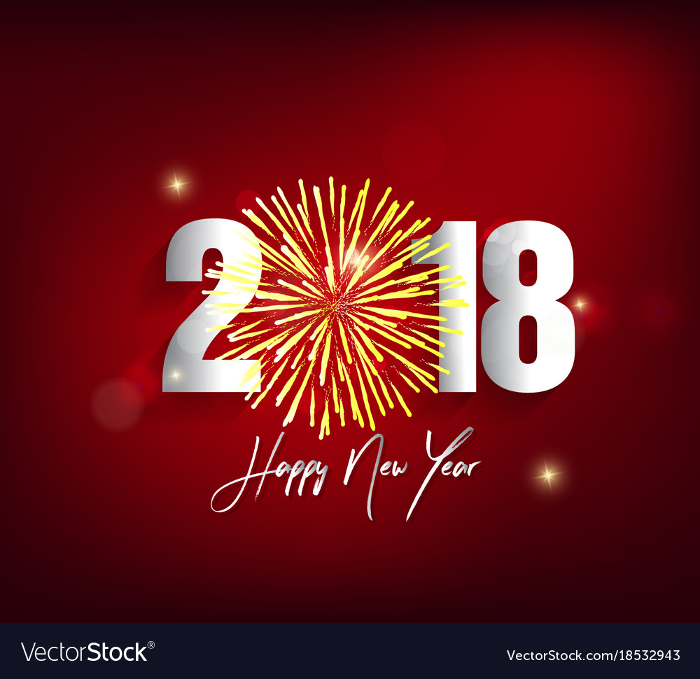 Happy new year 2018 greeting card and merry