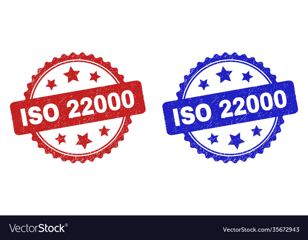 Iso 22000 Rosettenstempel mit korrodierter Oberfläche