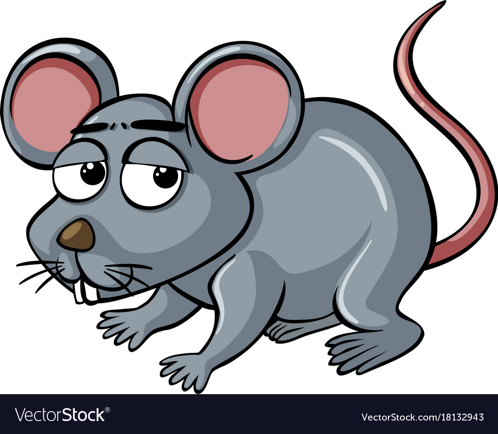 Little mouse with sad face Royalty Free Vector Image