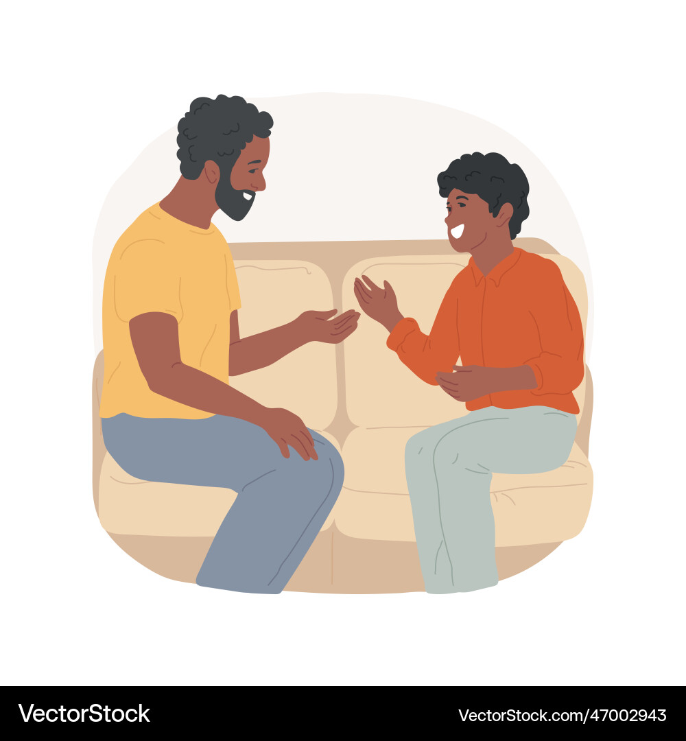Personal talk with dad isolated cartoon Royalty Free Vector