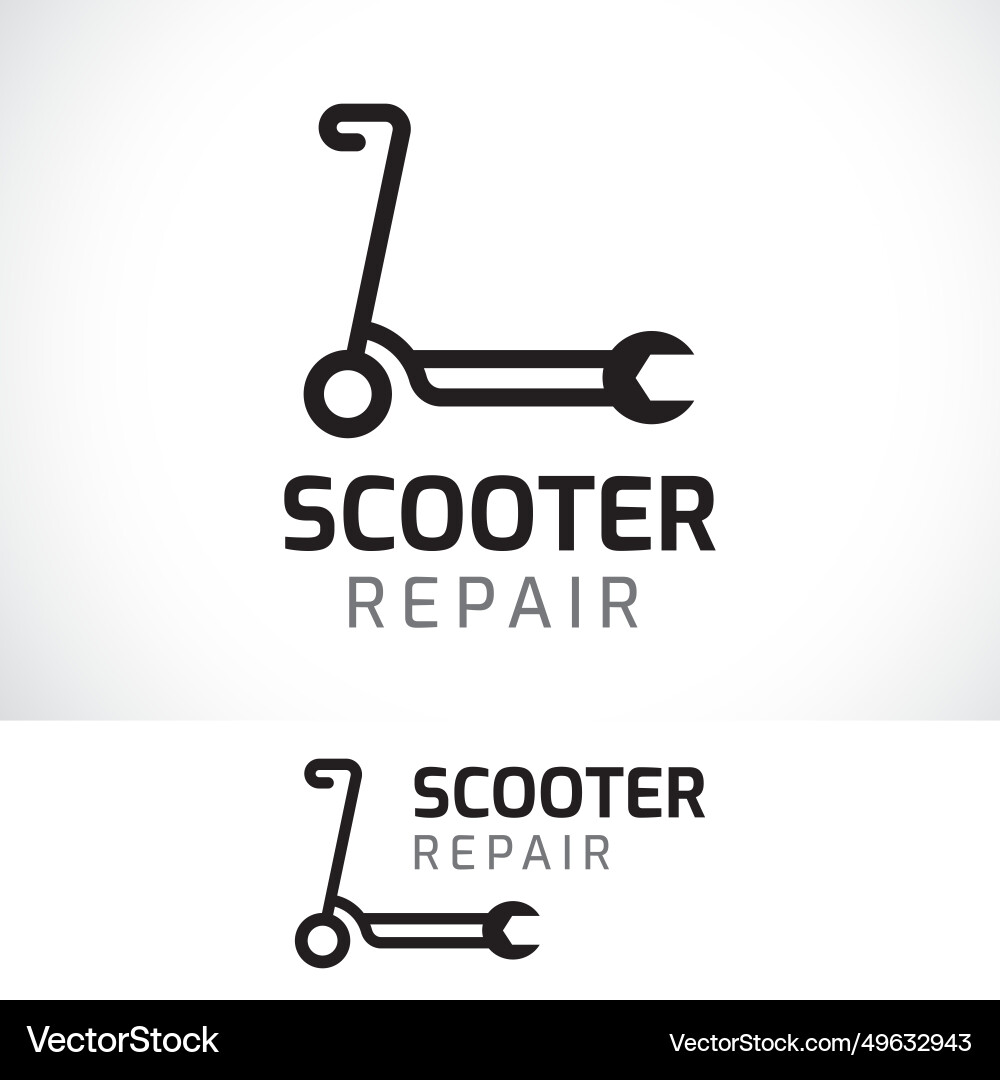 Scooter repair logo design template Royalty Free Vector