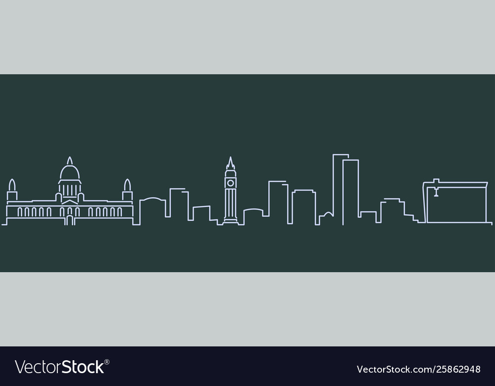 Belfast Single Line Skyline Profile Royalty Free Vector