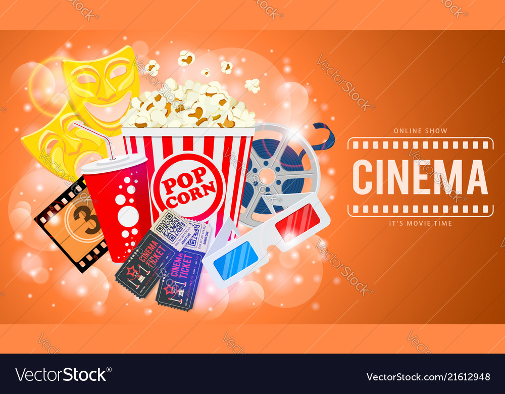 Cinema and movie banner Royalty Free Vector Image