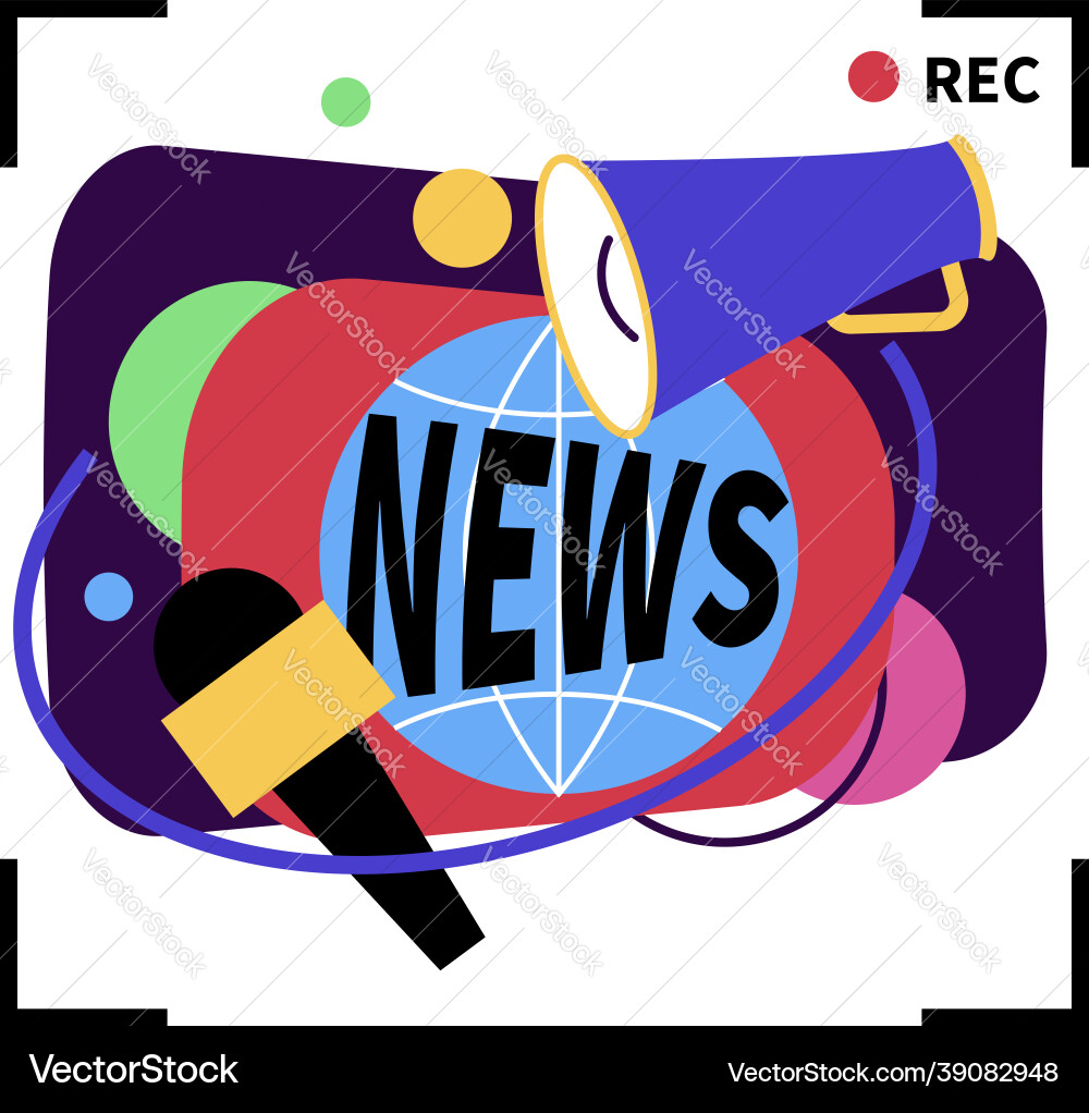News flat composition Royalty Free Vector Image
